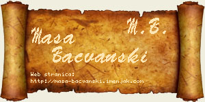 Maša Bačvanski vizit kartica